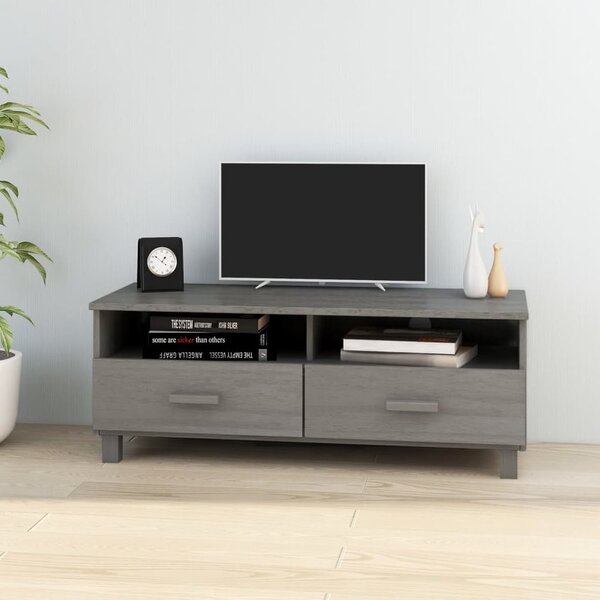 Hull Wooden TV Stand With 2 Drawers In Light Grey