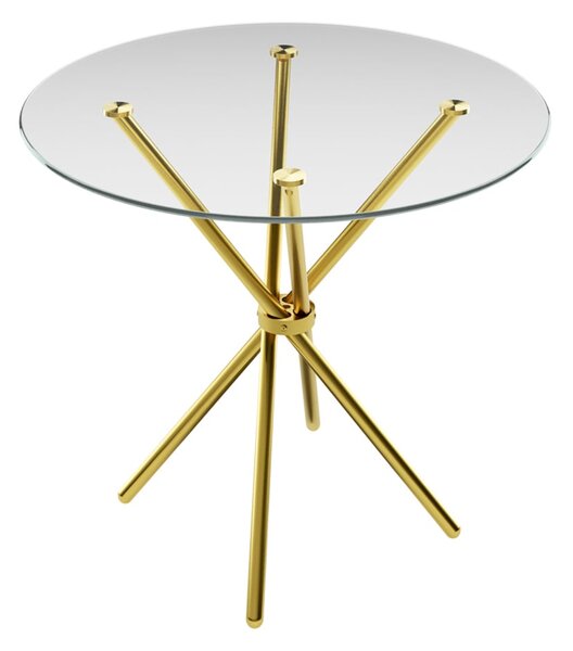 Casa Clear Glass Top Dining Table With Gold Legs