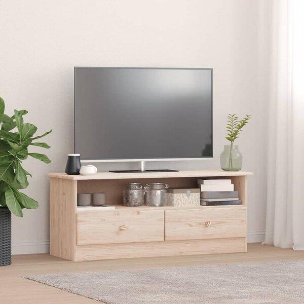 Akron Wooden TV Stand With 2 Drawers In Natural