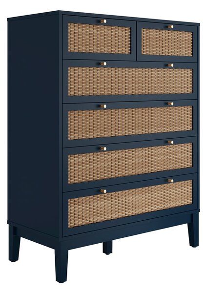 Bordeaux Wooden Chest Of 6 Drawers In Blue