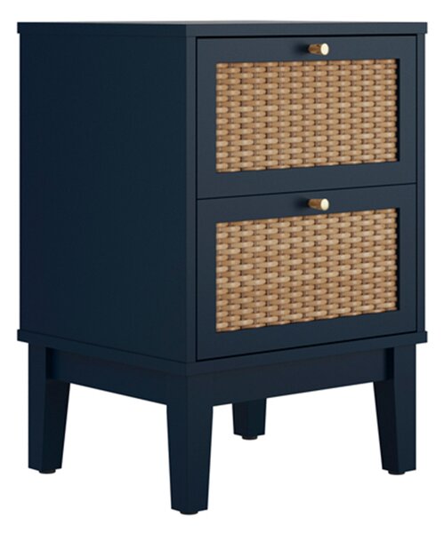 Bordeaux Wooden Bedside Cabinet With 2 Drawers In Blue