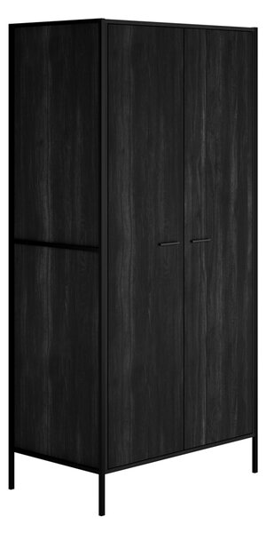 Hoxton Wooden Wardrobe With 2 Door In Black