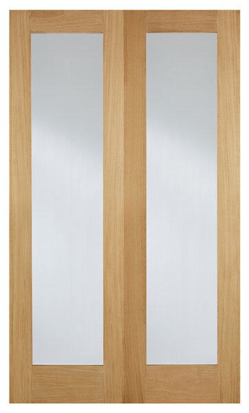 Hemlock 1981mm X 1067mm Clear Internal Door Pair In Oak