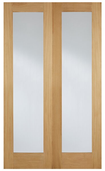 Hemlock 1981mm X 914mm Clear Internal Door Pair In Oak