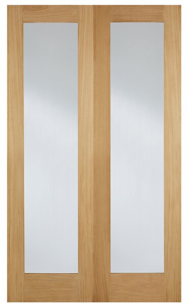 Hemlock 1981mm X 1524mm Clear Internal Door Pair In Oak