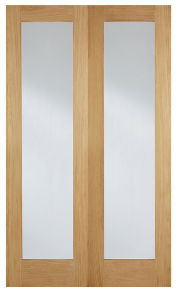 Hemlock 1981mm X 1372mm Clear Internal Door Pair In Oak