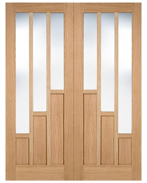 Coventry 1981mm X 915mm Clear Glass Internal Door Pair In Oak