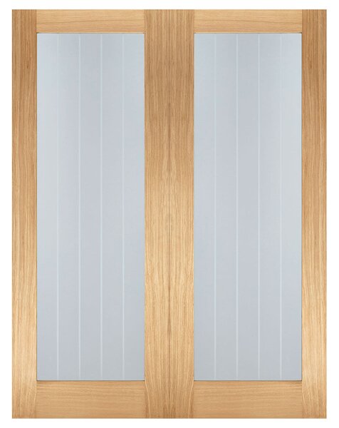 Mexicano 1981mm X 914mm Clear Glass Internal Door Pair In Oak