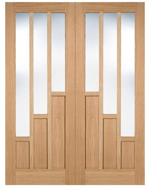 Coventry 1981mm X 1067mm Clear Glass Internal Door Pair In Oak