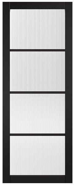 Soho 1981mm X 762mm Reeded Glazed Internal Door In Black