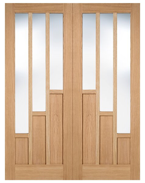 Coventry 1981mm X 1220mm Clear Glass Internal Door Pair In Oak