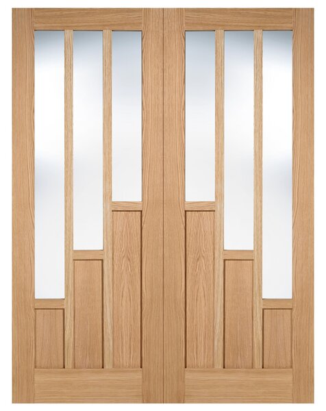 Coventry 1981mm X 1168mm Clear Glass Internal Door Pair In Oak