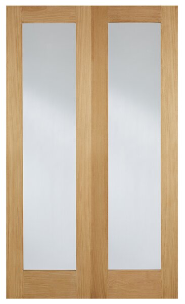 Hemlock 1981mm X 1219mm Clear Internal Door Pair In Oak