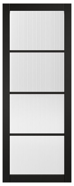 Soho 1981mm X 533mm Reeded Glazed Internal Door In Black