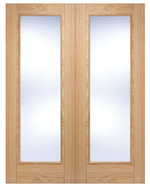 Vancouver 1981mm X 914mm Clear Glass Internal Door Pair In Oak