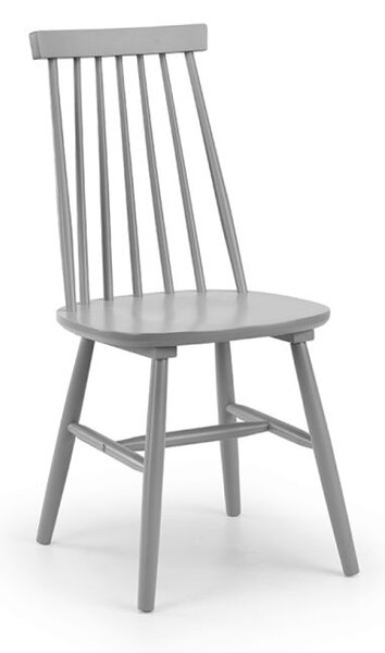 Abeje Wooden Dining Chair With Spindle Back In Grey