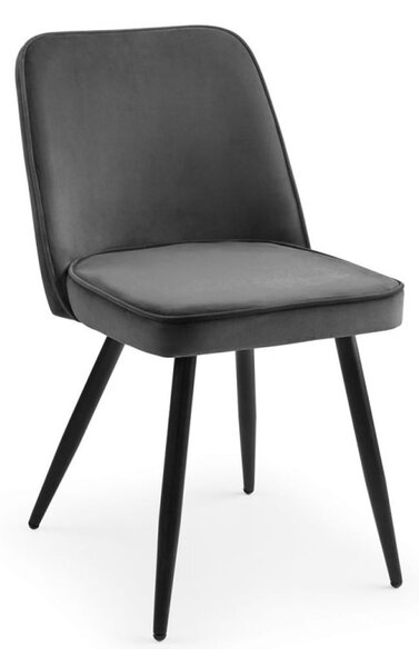 Babette Velvet Dining Chair In Grey