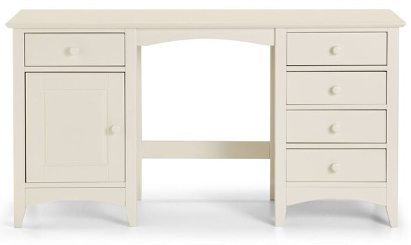 Caelia Wooden Dressing Table With 5 Drawers In Stone White