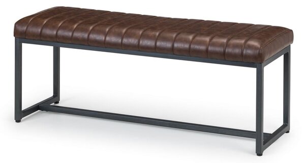 Barras Faux Leather Dining Bench In Brown