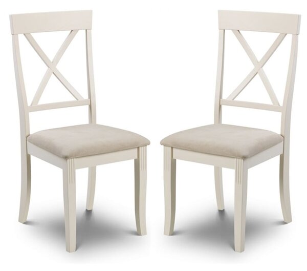 Dagan Ivory Wooden Dining Chairs In Pair