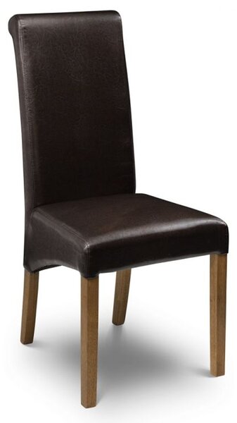 Cary Faux Leather Dining Chair In Brown