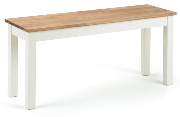 Calliope Wooden Dining Bench In Ivory And Oak