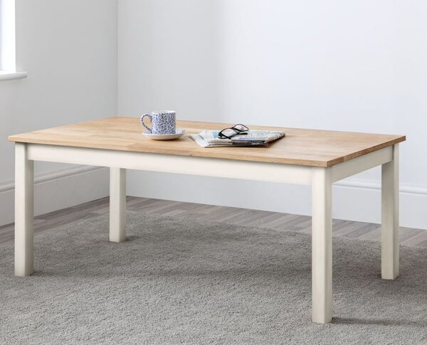 Calliope Wooden Coffee Table In Ivory And Oak