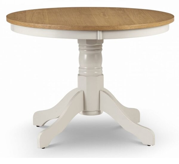 Dagan Wooden Dining Table Round In Ivory And Oak