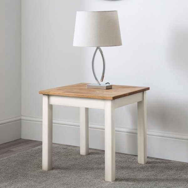 Calliope Wooden Lamp Table In Ivory And Oak