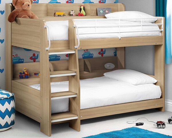 Dallyce Wooden Bunk Bed With Ladder In Sonoma Oak