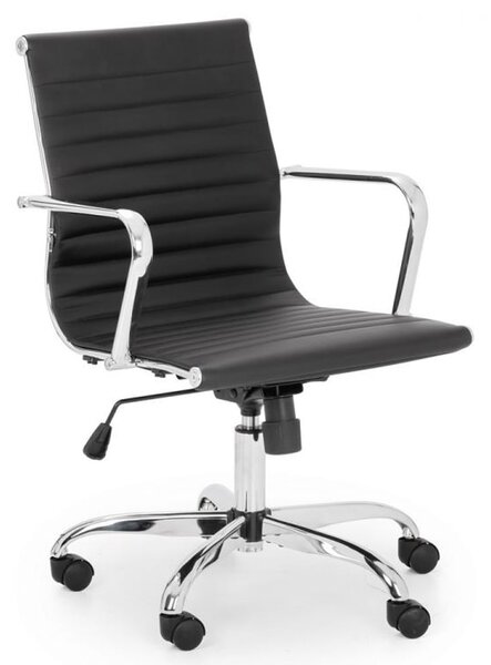 Gerry Faux Leather Home And Office Chair In Black