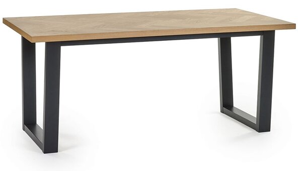 Hull Wooden Dining Table With Black Legs In Oak