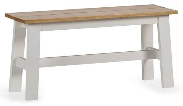 Lamar Wooden Dining Bench In Light Oak And White