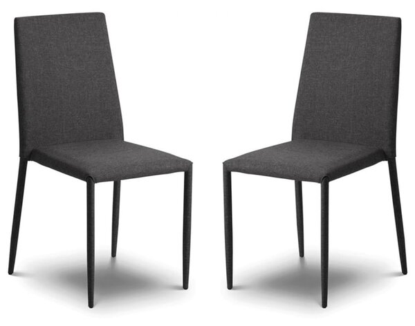 Jarrell Grey Fabric Dining Chairs In Pair