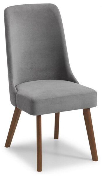 Hidalgo Fabric Dining Chair With Walnut Legs In Dusk Grey