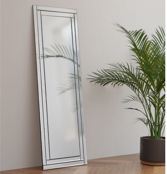 Dania Floor Frameless Dressing Cheval Mirror In Clear