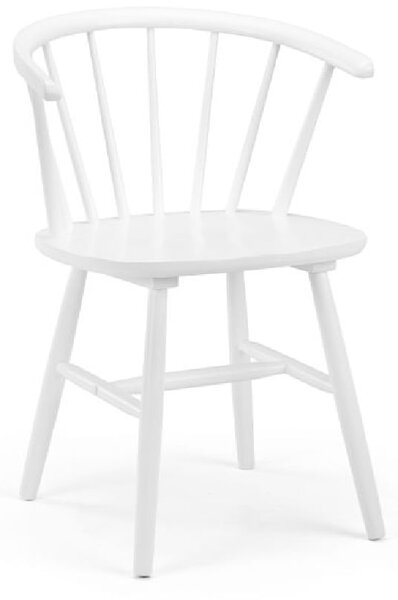 Marne Wooden Dining Chair With Curved Back In White