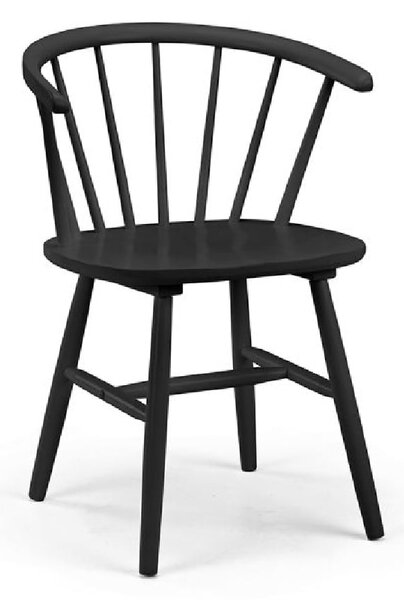 Marne Wooden Dining Chair With Curved Back In Black