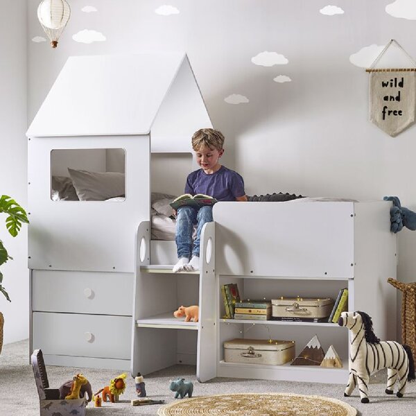 Ostend Wooden Mid Sleeper Children Bed In White