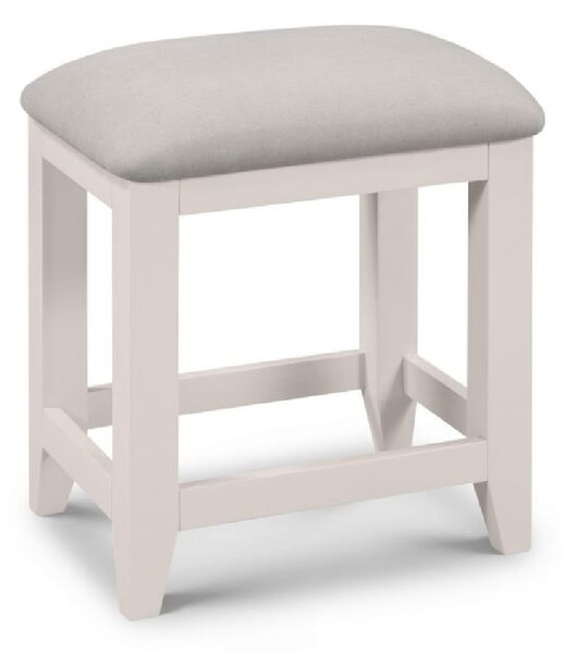 Raisie Wooden Dressing Stool With Fabric Seat In Grey