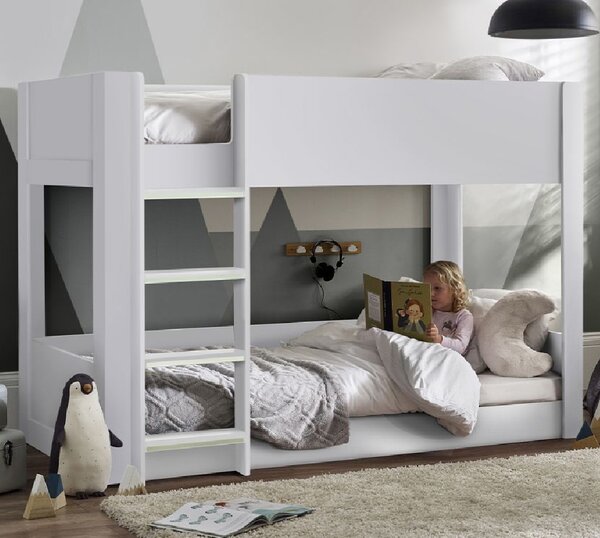 Sonora Wooden Children Bunk Bed With Ladder In White