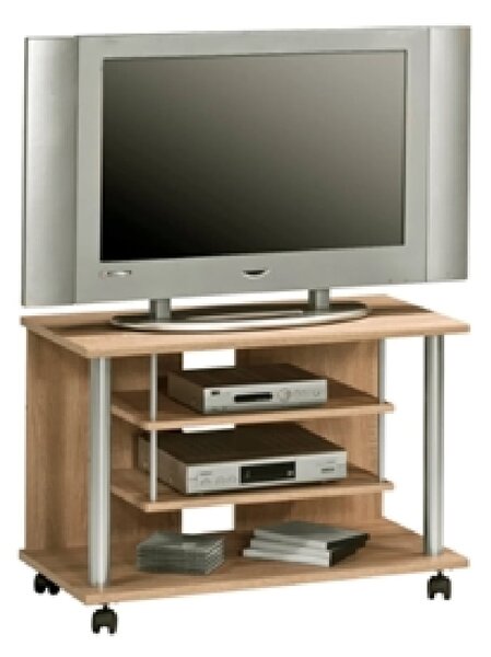 Bangor Wooden TV Stand With 2 Shelves In Sonoma Oak