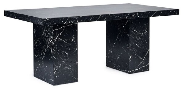 Rama Wooden Dining Table In Black Marble Effect