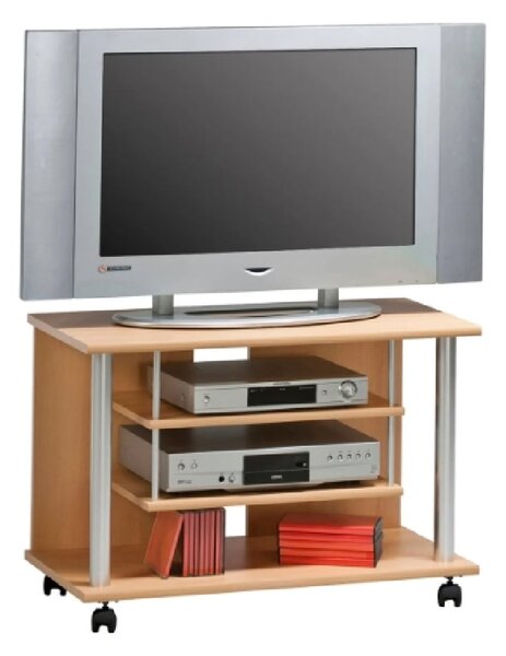 Bangor Wooden TV Stand With 2 Shelves In Beech