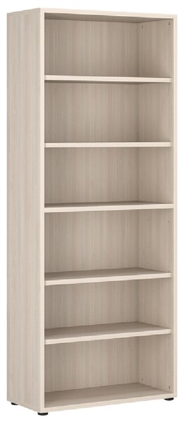 Macon Wooden Bookcase Wide With 6 Shelves In Warm Mapple