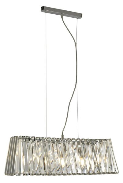 Taira 4 Light Crystal Glass Ceiling Pendant Light In Chrome