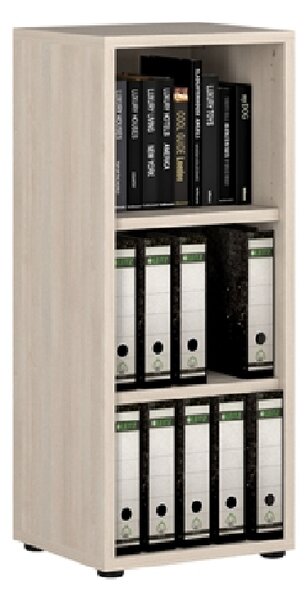 Macon Wooden Bookcase Narrow With 3 Shelves In Warm Mapple