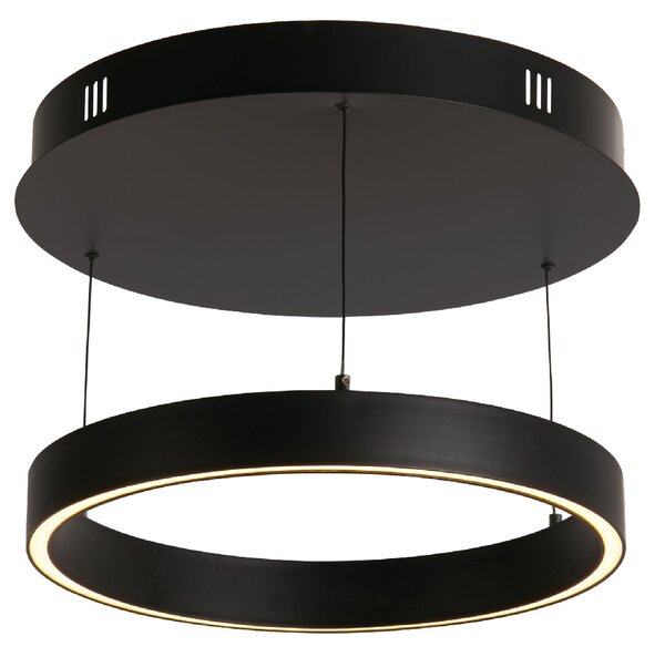 Layla Small Round Opal Acrylic Pendant Light In Black