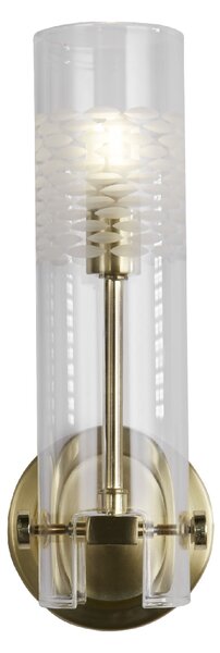 Scope Clear Glass Shade Bathroom Wall Light In Satin Brass