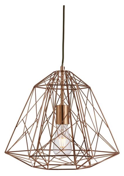 Bern Geomectric Cage Ceiling Pendant Light In Shiny Copper